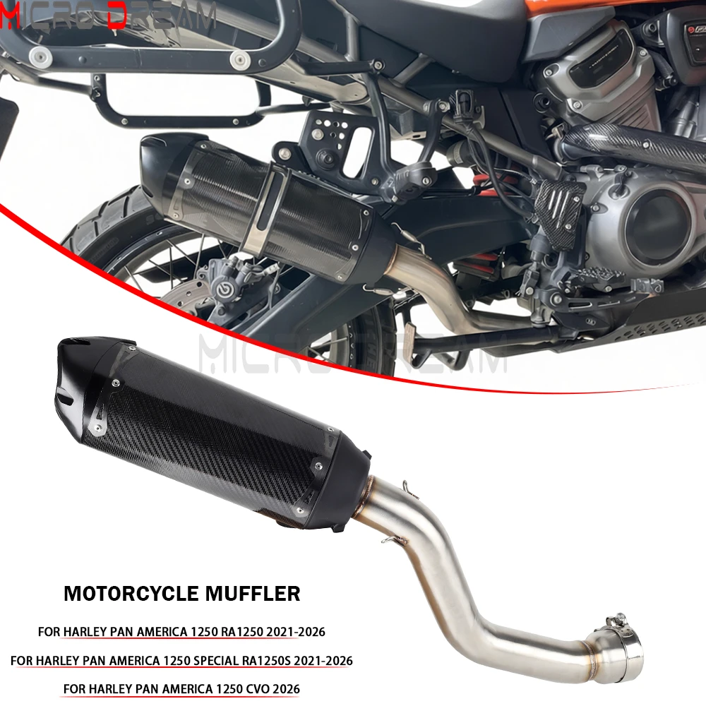 Motorrad-Auspuffanlage Slip-On Schalldämpfer mit Befestigungsschraube für Harley Pan America 1250 RA1250 RA1250S 2021-26 1250 CVO 2026