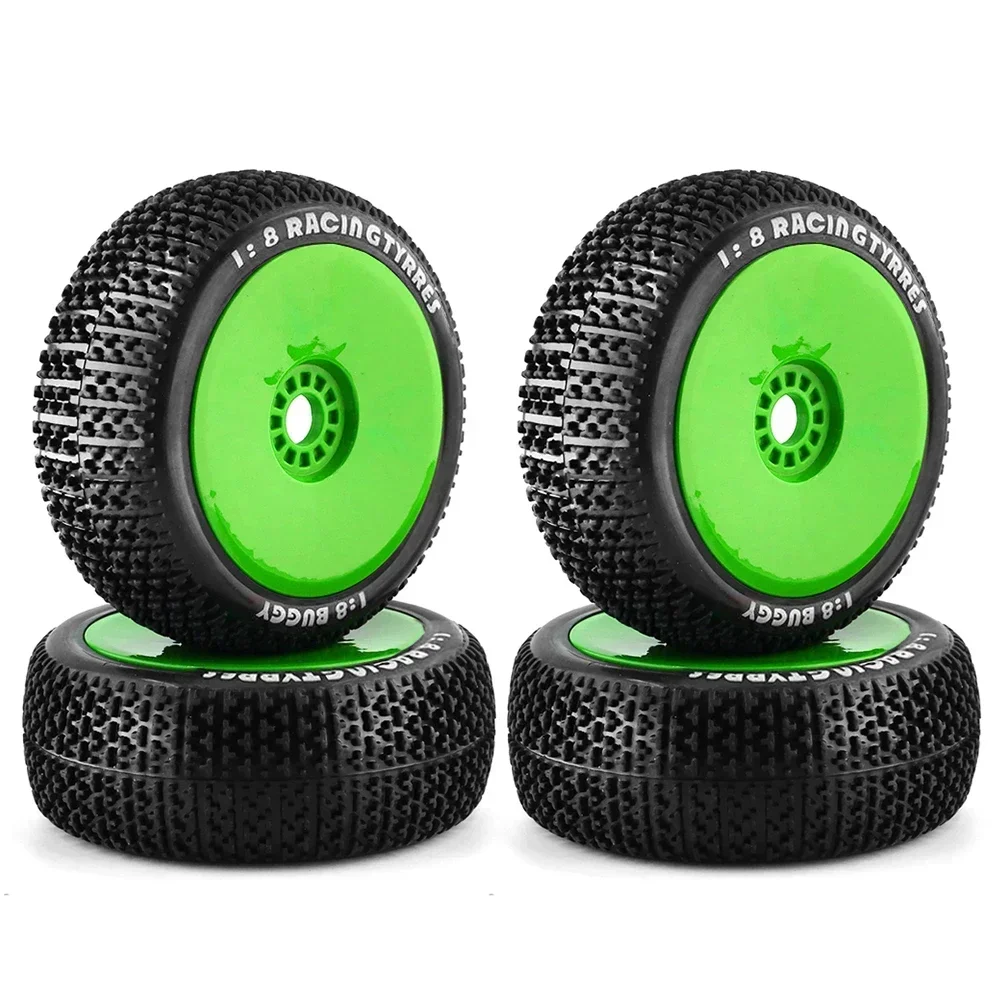 4 pçs 116mm fora da estrada buggy pneus roda 17mm hex hubs para 1/8 rc carro de corrida 4wd nitro hpi hsp bazooka camper kyosho zd hongnuo