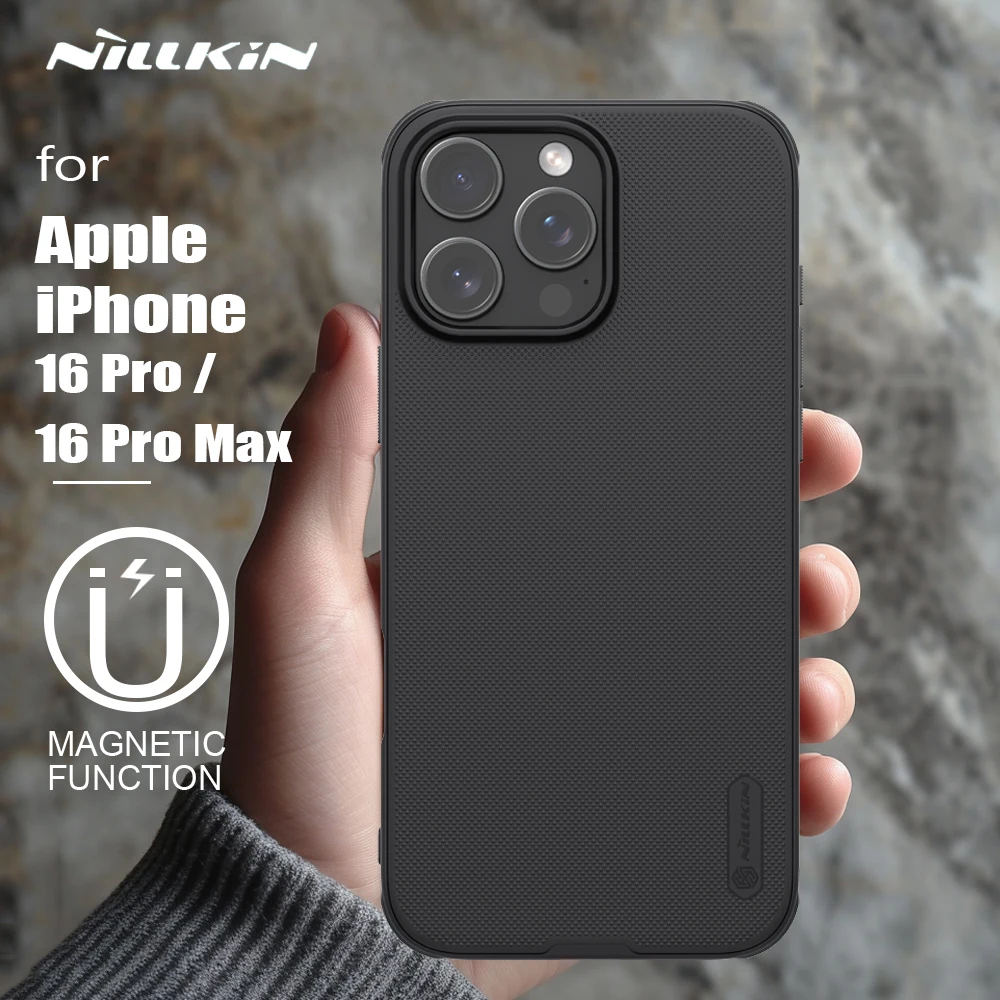 

for iPhone 16 Pro Max / 16 Pro Nillkin Case Magnetic Frosted Pro Adapt Magsafe Matte full 360 soft frame Back Cover