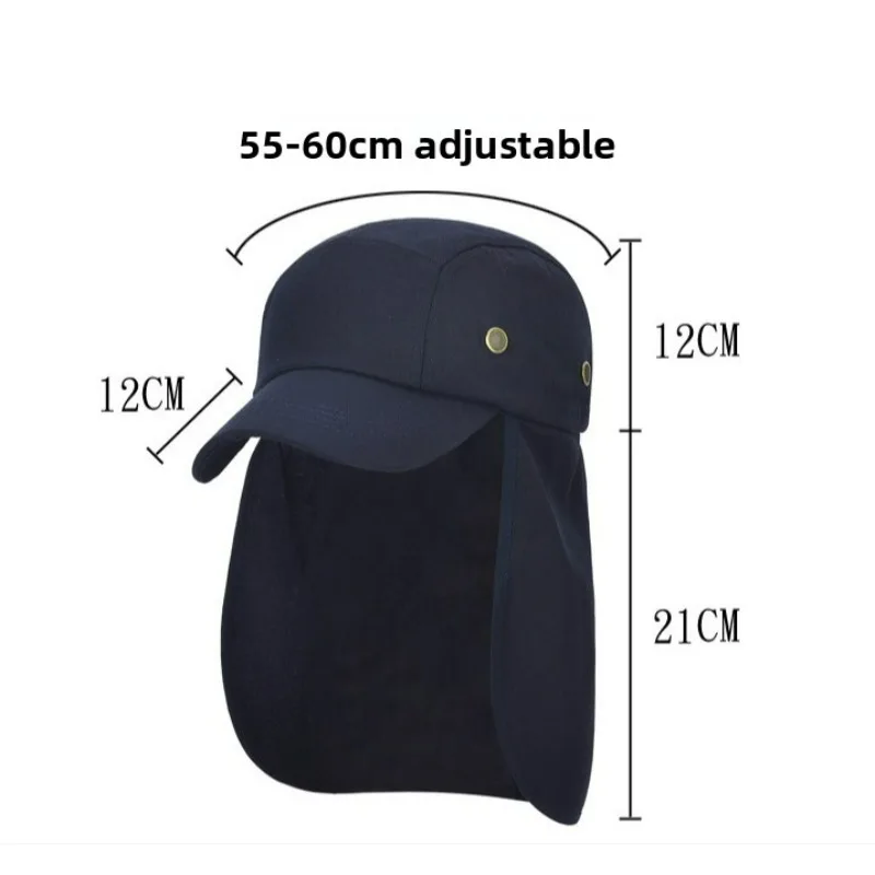 مع غطاء رفرف للأذن والرقبة بعامل حماية من الأشعة فوق البنفسجية 50+ حماية من الأشعة فوق البنفسجية خفيف الوزن مقاس واحد يناسب معظم قبعة السفاري الواقية من الشمس باللون الأسود للجنسين والكبار #2