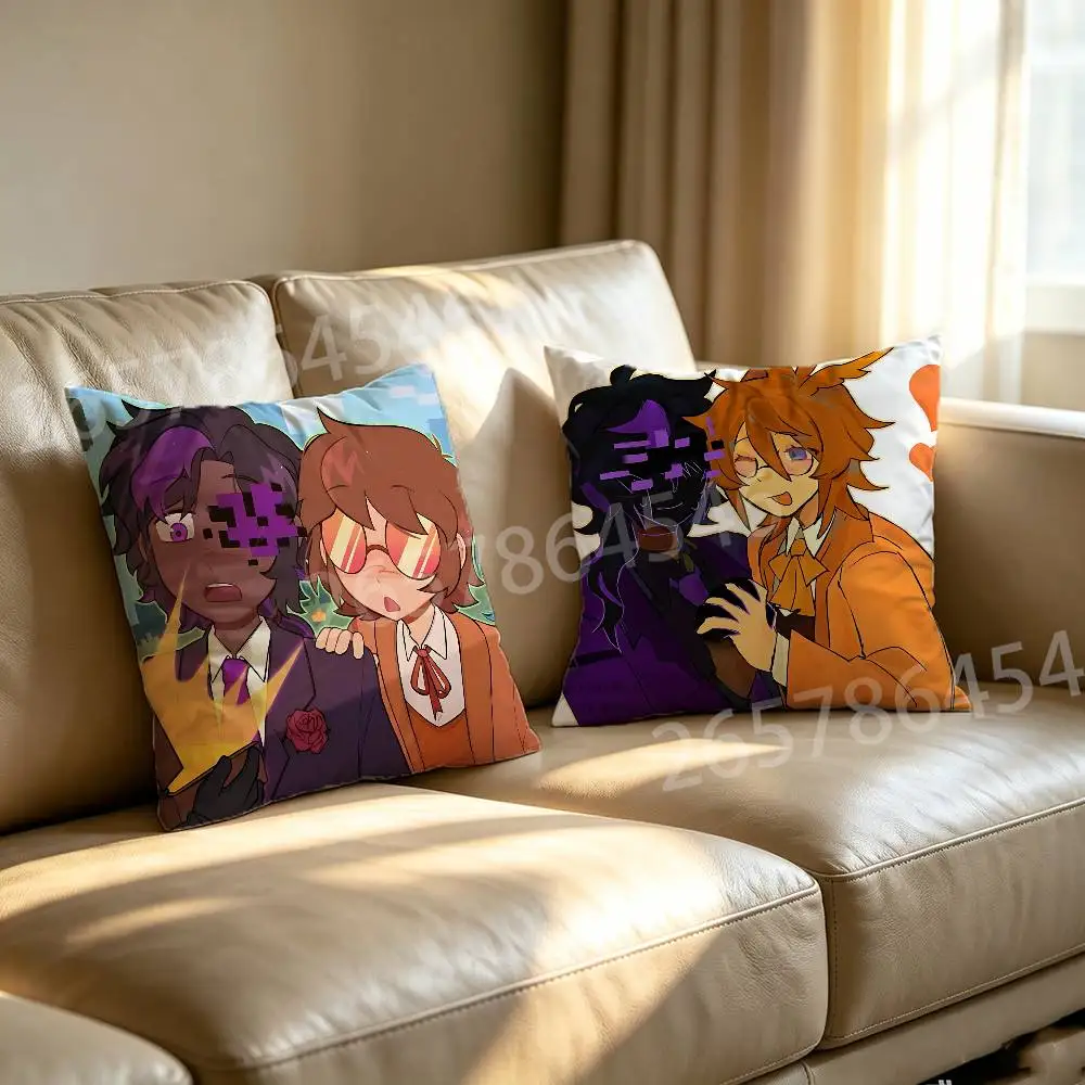 S-Squiddo A-Ashswag S-Squidswag Polyester Printed Pillow Cover Square 30 35 40 45 50 55 cm Soft for Sofa Bed Car Home Decor
