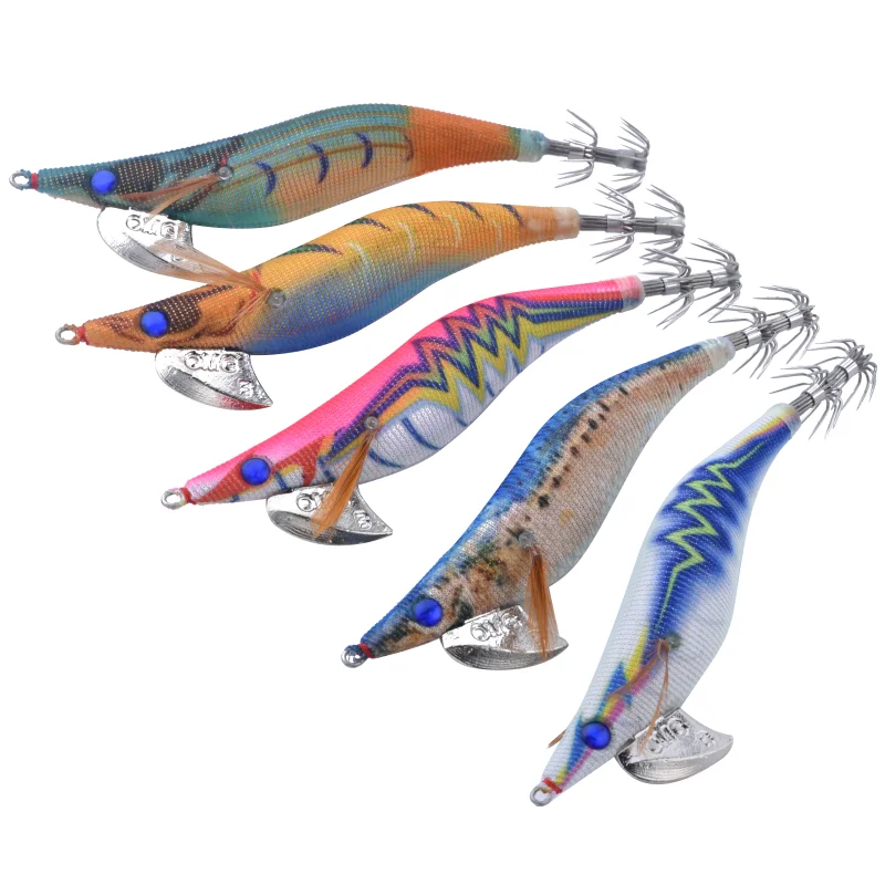 goture-5-個暗闇で光るイカ-ジグ-ルアー-35--フック海水釣り餌タコイカエビエビハードベイト用