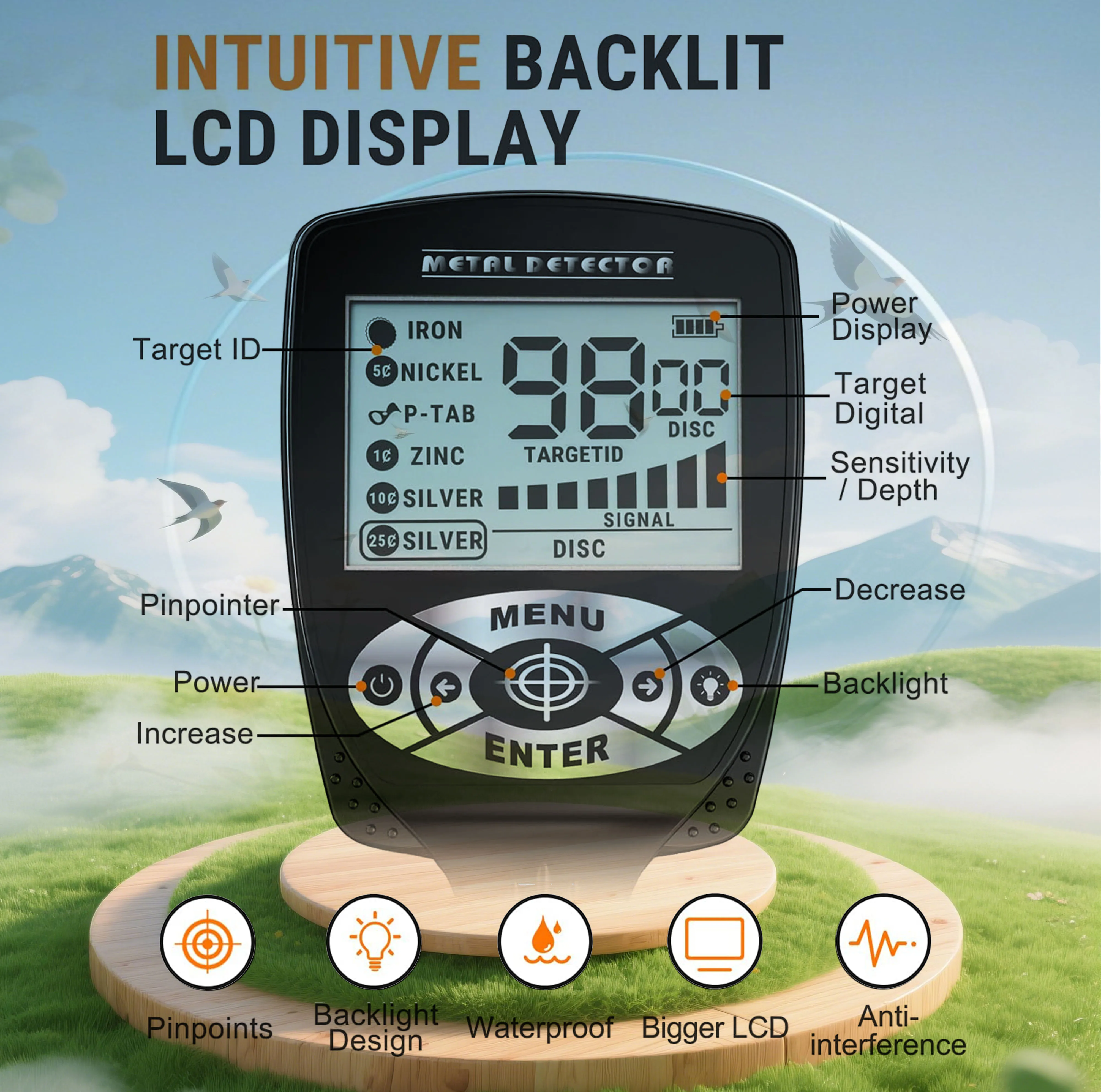 Tianxun TX-620 Travel Metal Detector Foldable Design With Waterproof Coil For Easy Carrying In Outdoor Treasure Hunting