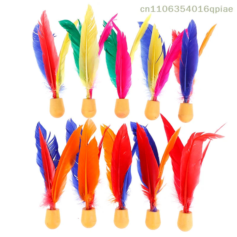 （Summer4）10 Pcs Outdoor Badminton Ball Children Rubber Shuttlecock Feather Shuttlecock