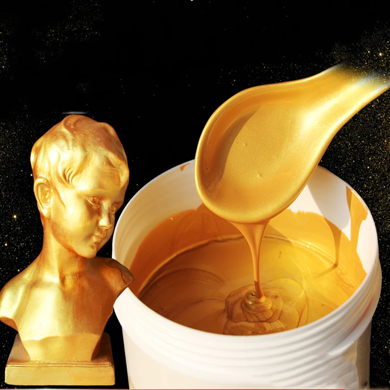 1000g Gold paint gold powder paint metal paint water-based waterproof gold leaf paint wooden furniture car statue coloring