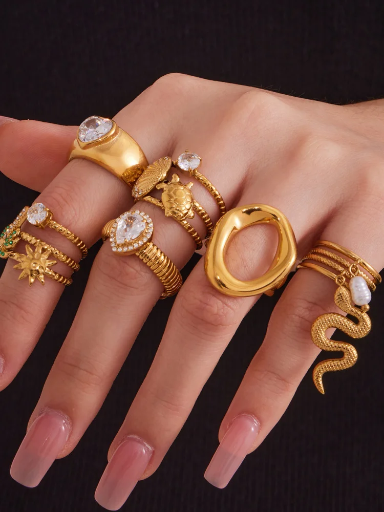 

Женское кольцо с цирконом в форме сердца с открытым бриллиантом, модный геометрический дизайн, элитная титановая сталь