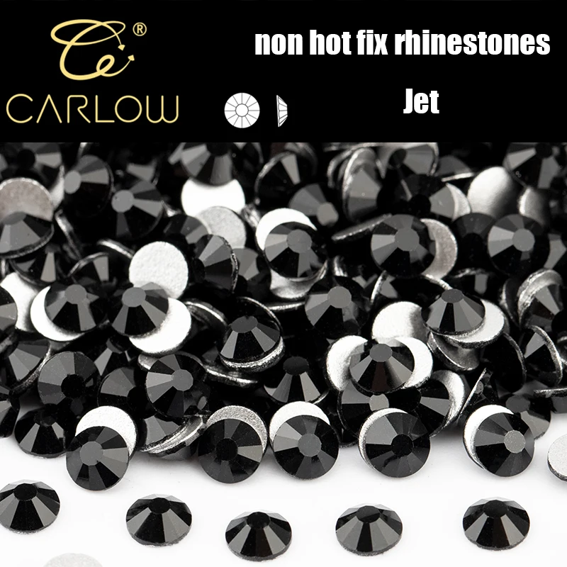 CARLOW SS4-SS30 Jet High Quality Flatback Non Hot Fix Rhinestones AAAAA Crystals for Shoes Nail Art DEcoration YZ-002