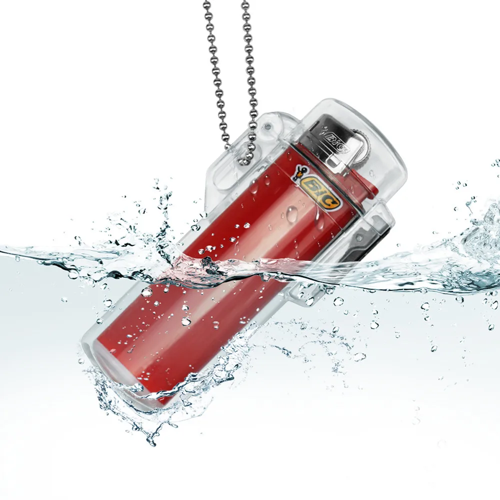 Outdoor Waterproof Plastic Lighter Case Kerosene Oil Lighters Sleeve for BIC J3 Lighter Smoking Accessories Men\'s Gadget Gift