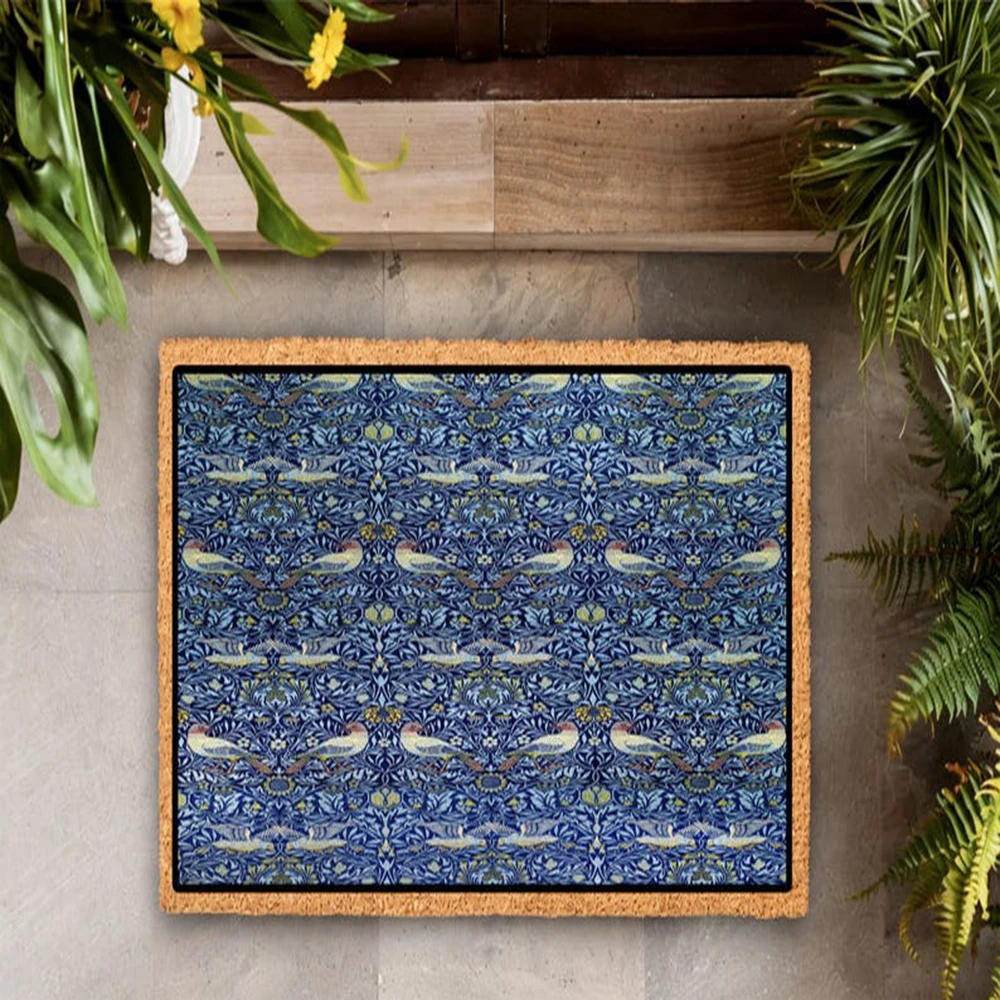 Art Craft William Morris - William Morris Style Doormat Blue Floral