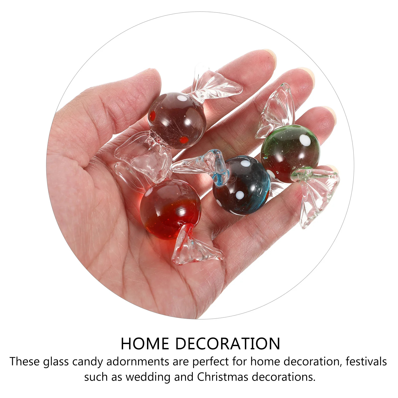 

8Pcs Glass Candy Ornament Japanese Style Fine Desktop Art Adornment Home Entrance Decoration Glass Candy Ornament