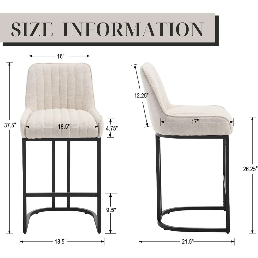 Barhocker Set mit 2 modernen Theken hockern 26-Zoll-Barhocker mit gepolsterten Beinen