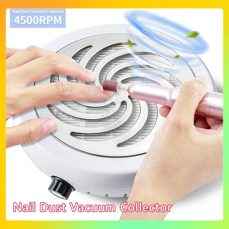 

Nail Art Manicure Fan Vacuum Cleaner And Filter 45000 RPM Super Suction Nail Dust Collector Powerful Nails Dust Extractor