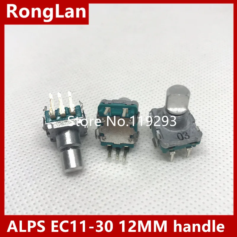 [BELLA]Japan ALPS volume potentiometer navigation EC11 type encoder with 30 points by switching stepping Green--10pcs/lot