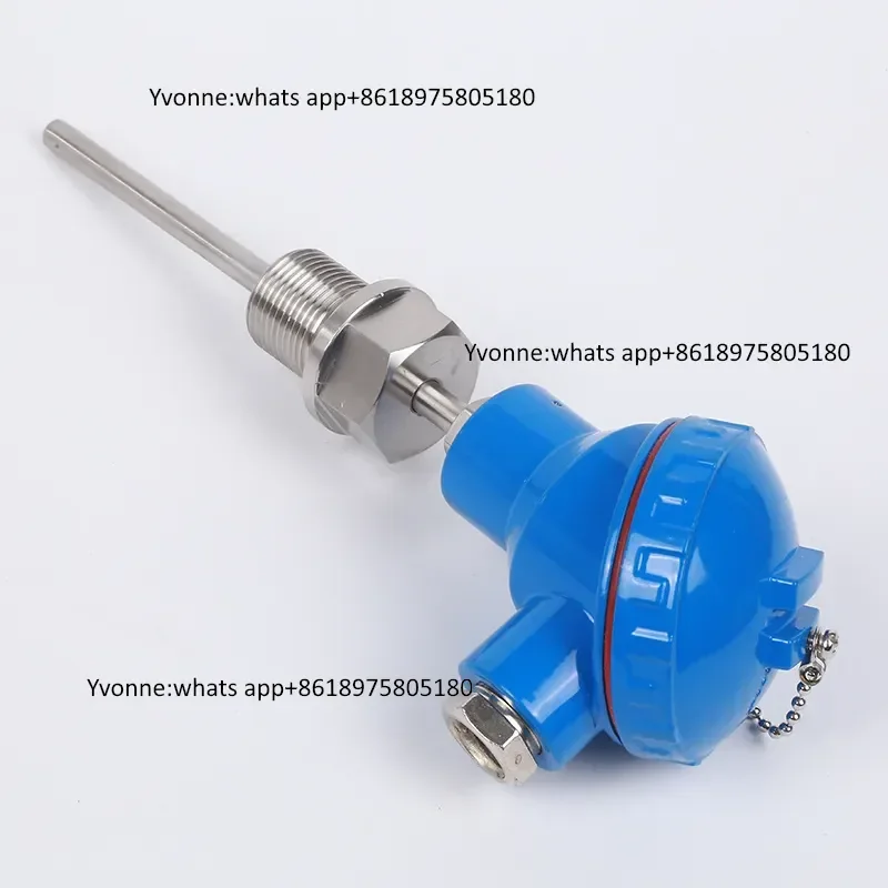 304 Stainless Steel Temperature Probe Fixed Threaded Temperature Sensor Assembled PT100 Thermal Resistance