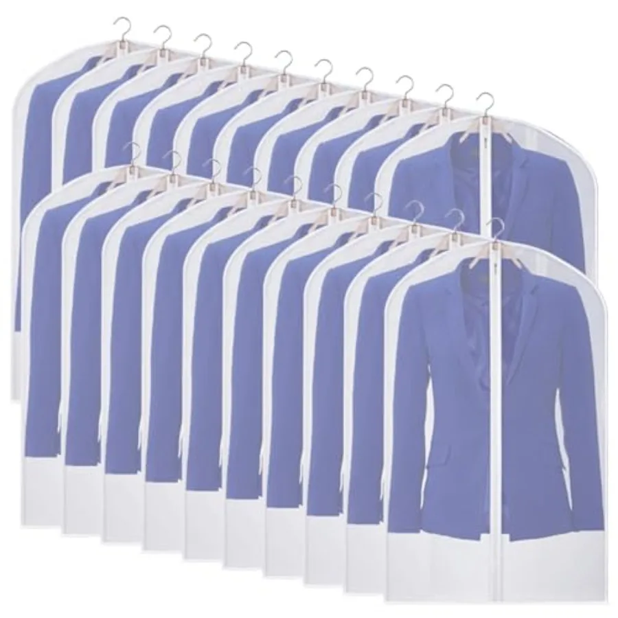 

Чехол для одежды на молнии, 40 дюймов, прозрачный, пылезащитный, для хранения костюмов, пальто, платьев, для гардероба