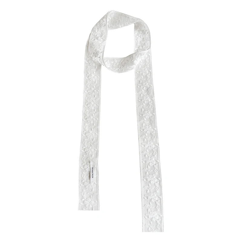 Süßes Blumen-Spitzen-Halsband, Dekoration für das Anziehen, Haarband im koreanischen Stil, transparentes langes Band, Kopftuch – Detail 14