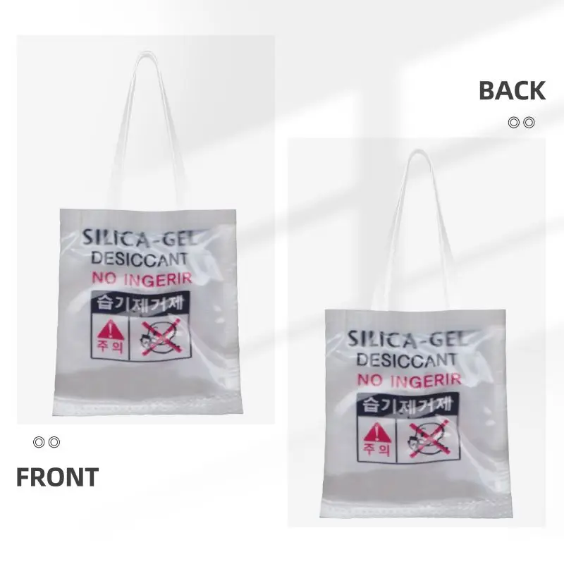 Silica Gel Please Do Not Ever Eat Grocery Shopping Tote Bags Women Kawaii Canvas Shoulder Shopper Bag Large Capacity Handbag