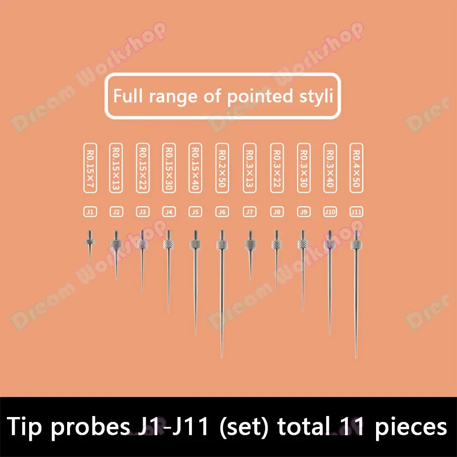 1Set M2.5 Dial Indicator Contact Point Dial gauge Stylus Micrometer Head Measuring Probes