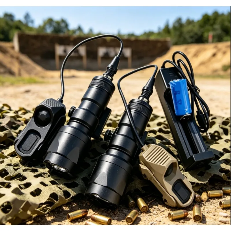 

M300 Metal Nylon Head Lamp Helmet Mount Mini Flashlight Aluminum Torch Constant On for Outdoor Camping Hiking Tactical Use