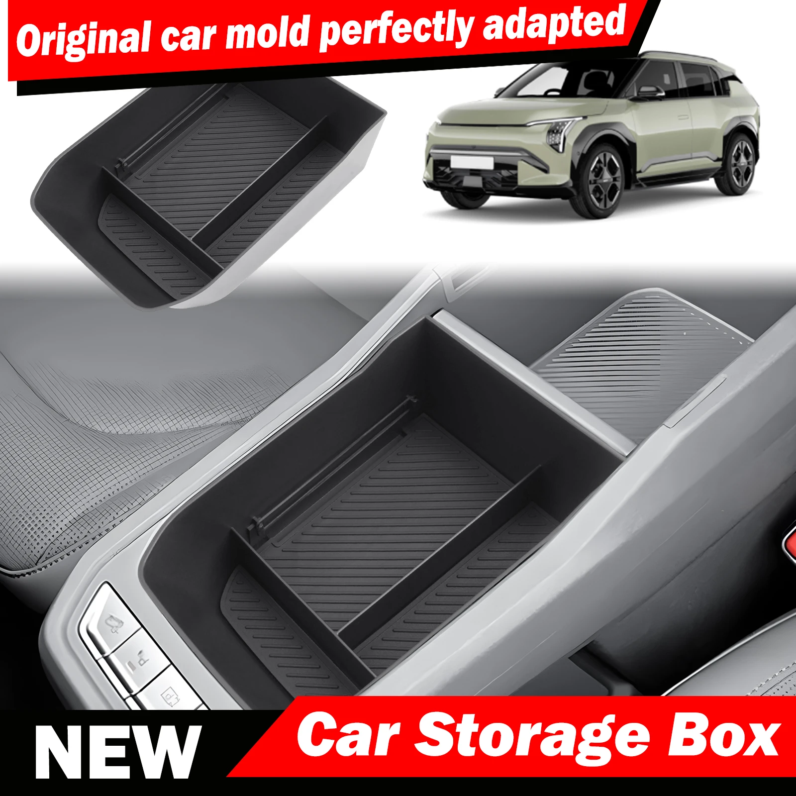 For Kia EV3 GT Line 2024-2027 Car Armrest Storage Box Center Console Organizer Tray Pallet Holder Kia EV3 2025 Accessories