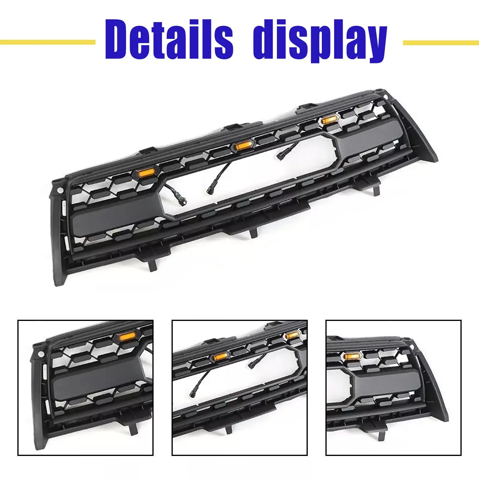 Front Grille for 2009 2010 2011 2012 Toyota RAV4 Replacement Grille TRD Style ABS Front Bumper with LED Lights and Lettering