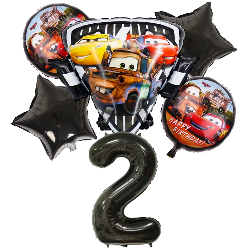 1set Cartoon Disney Cars Foil Balloons Lightning McQueen 32Inch Number Baby boy car Air Balloons Birthday Party Decor Kids Toys