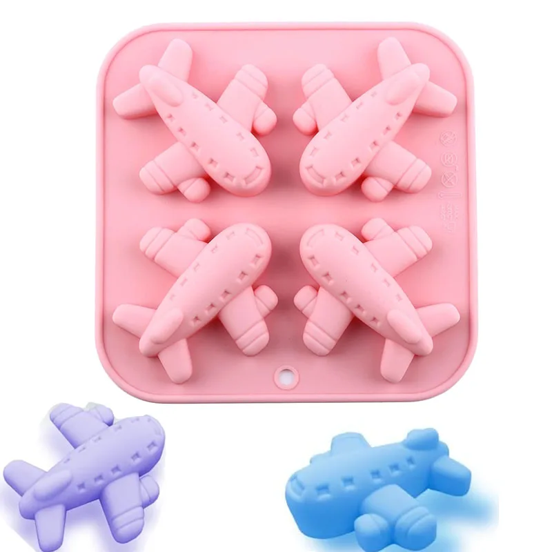 Airplane Silicone Mold For Baking Aircraft Chocolate Candy Soap Crayon Ice Cube Tray Cake Decoration Cupcake Topper Pastry Tools