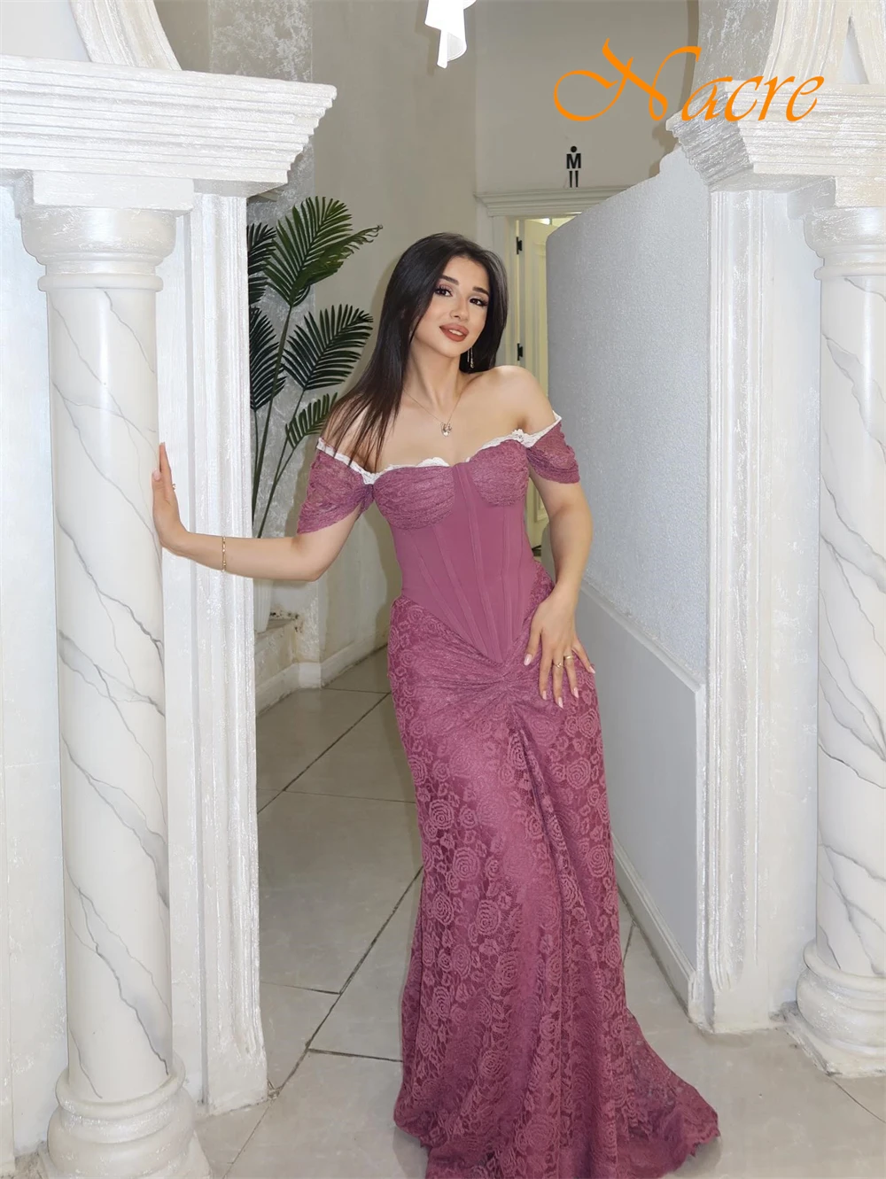 Customized Exquisite Off the Shoulder Sleeveless Evening Dress High Quality Lace Flowers Prom Dresses Delicate Party Gowns