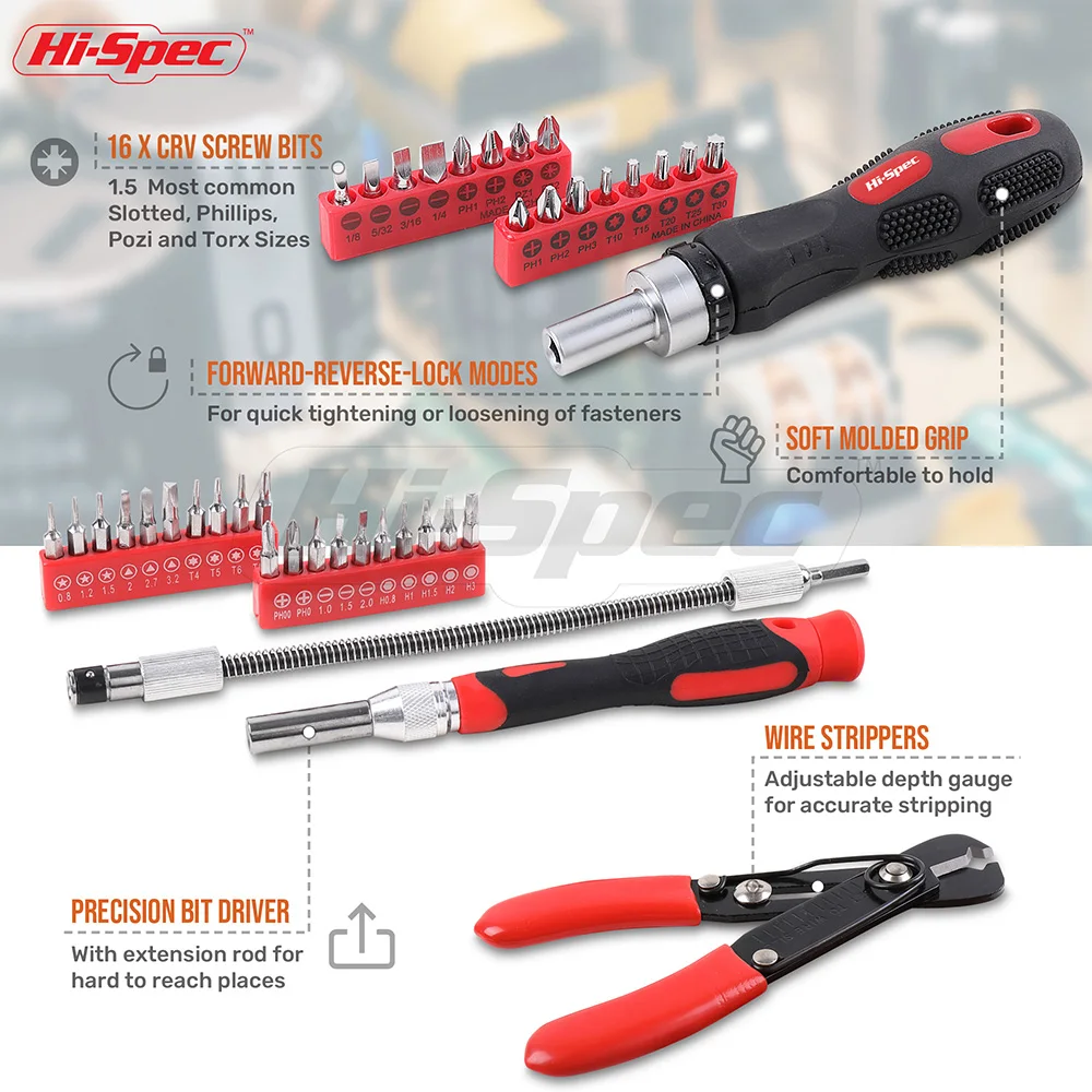 Hi-Spec 73PCS Multifunction Precision Driver Set for Laptop And Mobile Phone Repair with Pliers Screwdriver Bits Tweezers