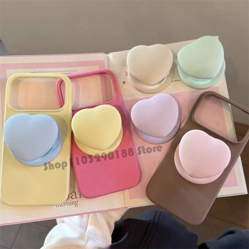 

INS Cute 3D Love Heart Silicone Magnetic Holder Grip Tok Griptok Phone Stand Holder Support For iPhone For Pad Magsafe Smart Tok