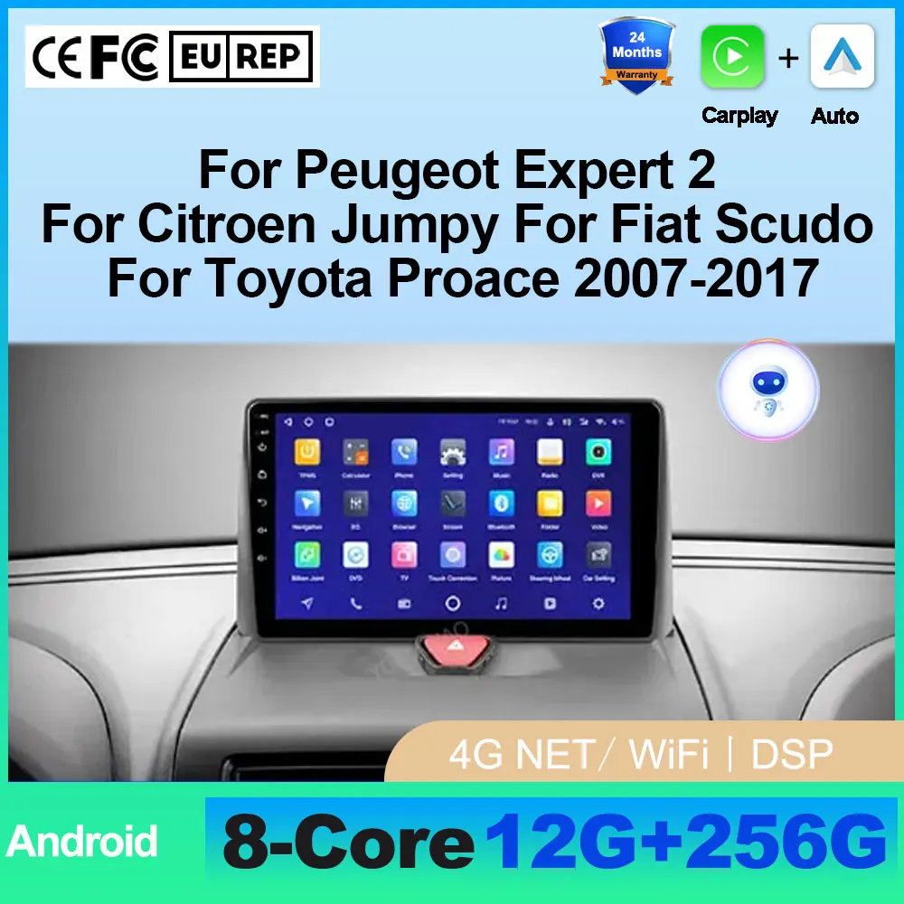 For Peugeot Expert 2 For Citroen Jumpy For Fiat Scudo For Toyota Proace 2007-2017 Multimedia Player Car Radio Stereo Carplay BT
