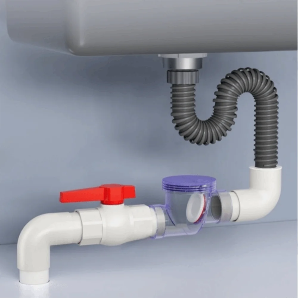 

Комплект пластиковых сливных труб для раковины: изогнутая труба, антизасорный соединитель, быстрое подключение, защита от запаха