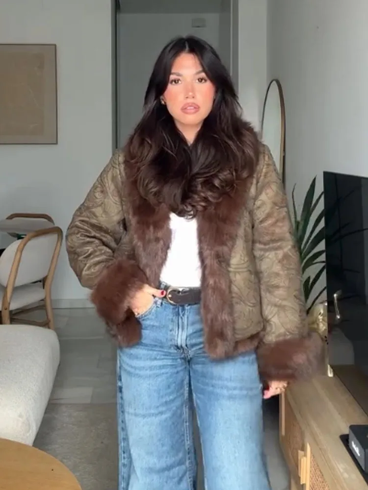 

HH женское модное двустороннее короткое пальто с вышивкой, зимние куртки с длинными рукавами и лацканами из искусственного меха, женское пальто в уличном стиле