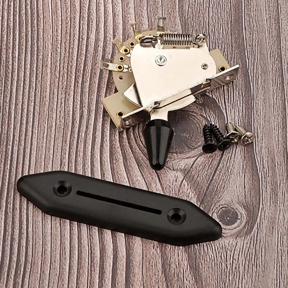 1Set Versatile Guitar Part Alloy 5-Way Pickup Lever Switch Cover Plate Replacement Electric Guitar Component Stable Noise-Free