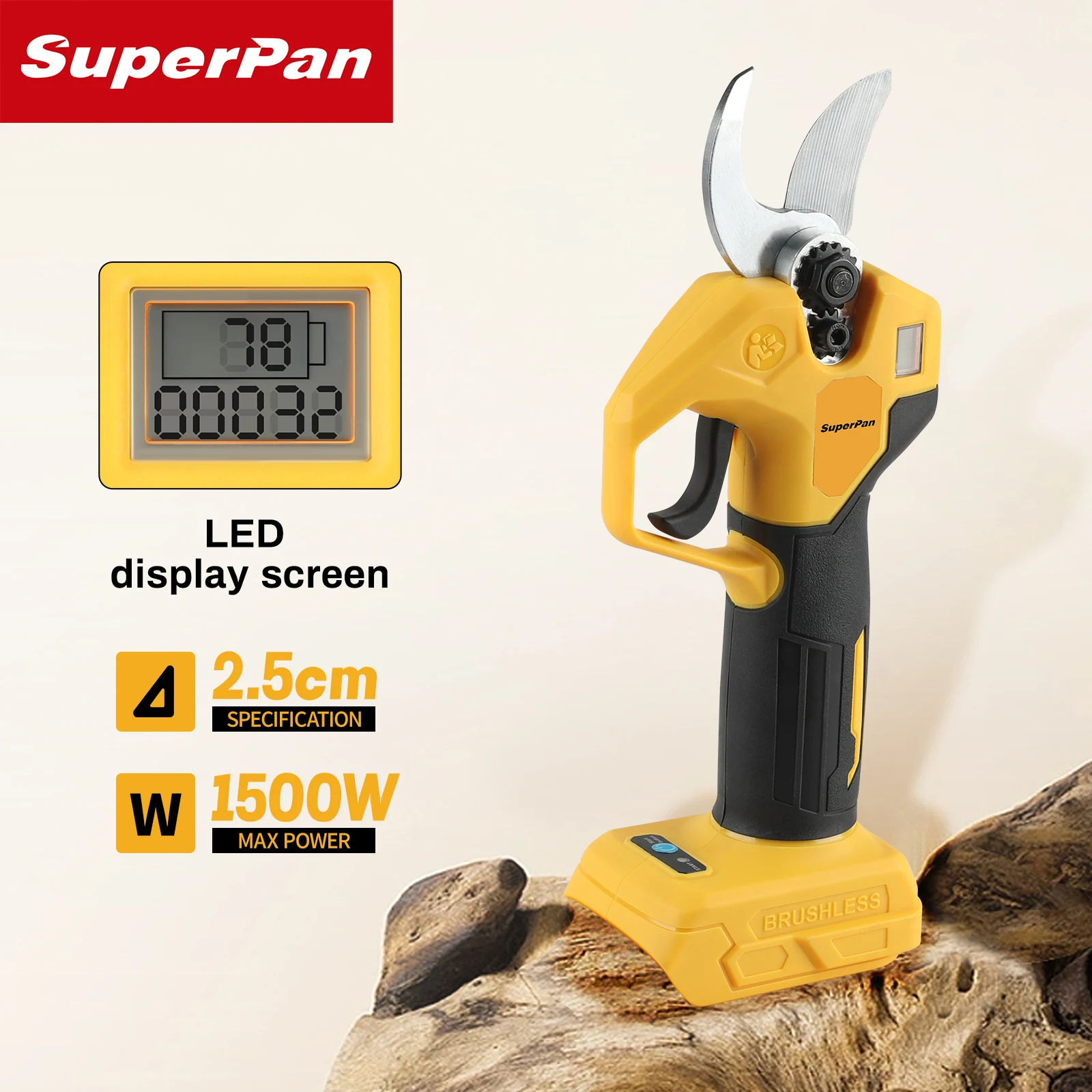 

Brushless Electric Pruning Shears Garden PowerTool Pruner Cordless Scissors FruitTree， For for dewaltt 18V battery specs