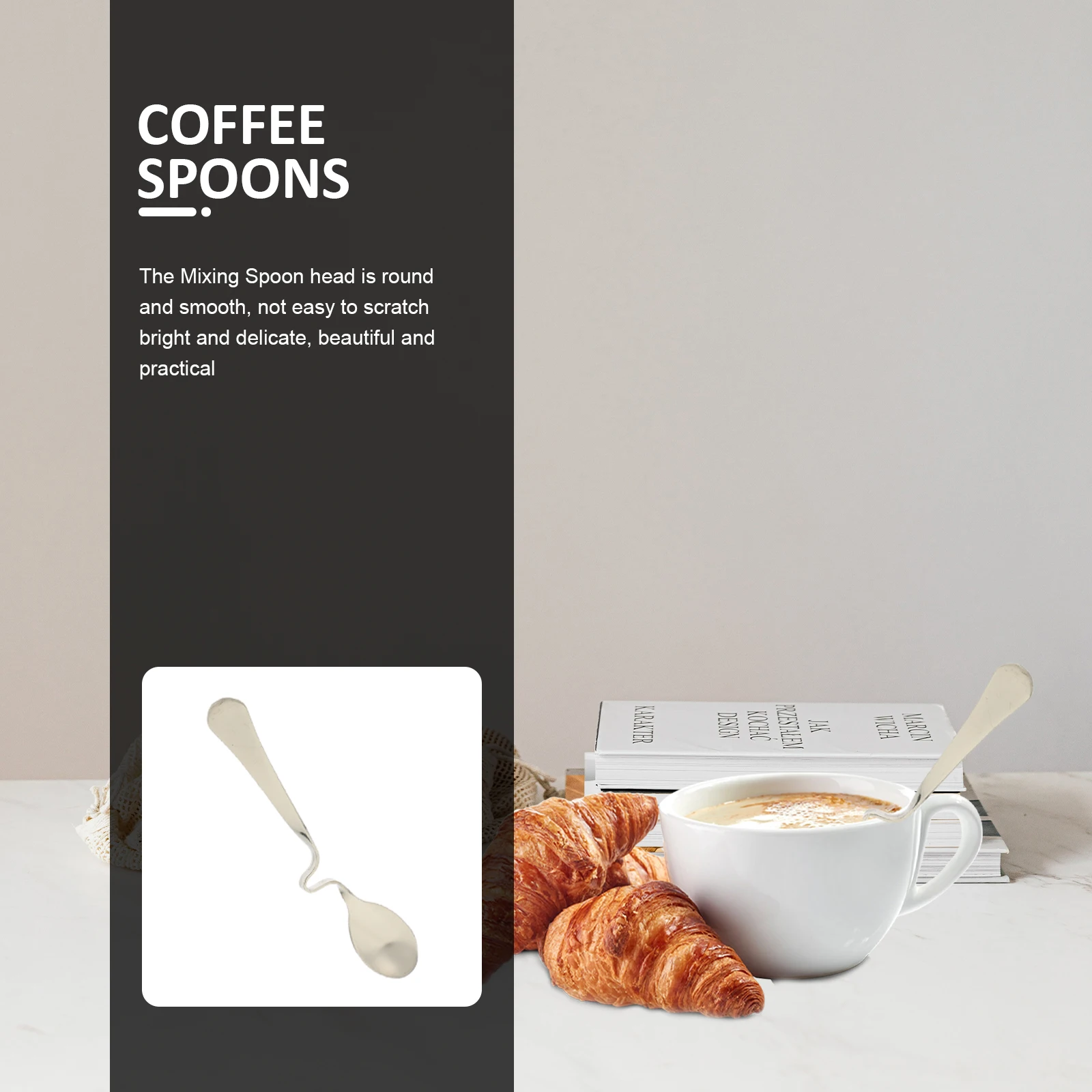 

20 Pcs Steel Spoons Set Mixing Spoon for Coffee Juice Drinks Kitchen Practical Long Coffee Mixing Spoons Handle