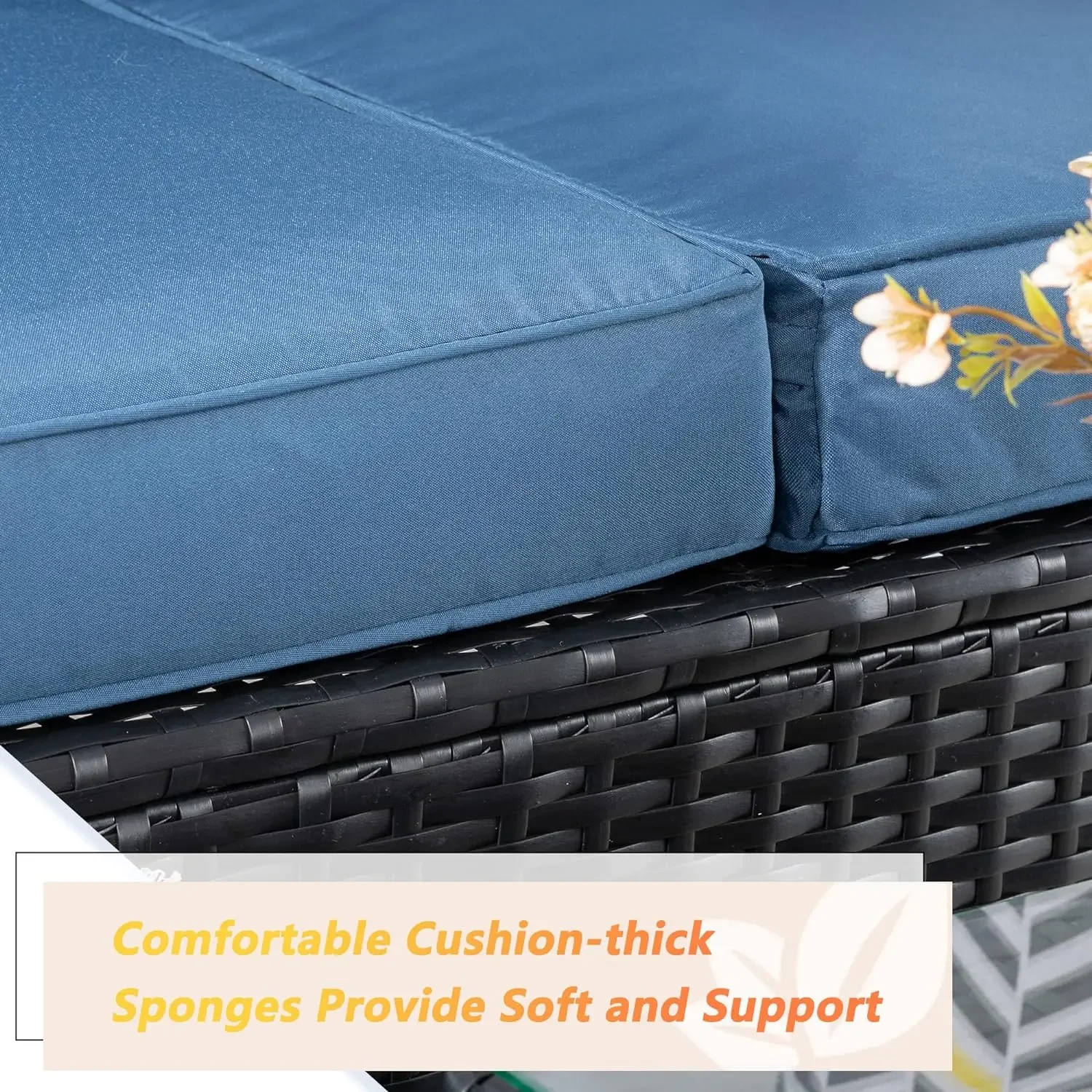 Outdoor Sets móveis secionais, All-Weather Pátio sofá secional Set com mesa de chá e almofadas, Upgrade