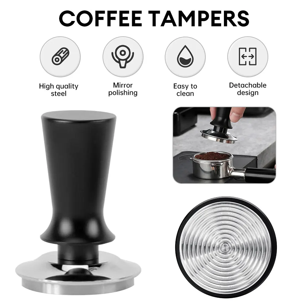 Coffee Tampers Constant Pressure For 51/58mm Stainless Steel Espresso Tamper with Calibrated Spring Loaded Barista Tools