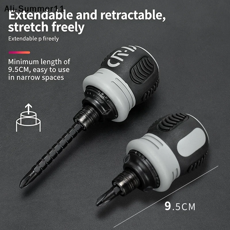 【11A】Ratchet Screwdriver Set Dual-Purpose Short Shaped Radish Head Screwdriver High Hardness Labor-Saving Screwdriver DIY Tools