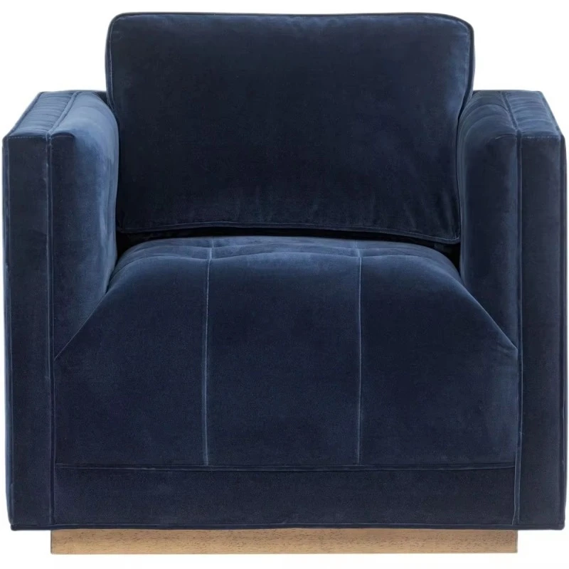 Modern Sofa Full Padded Backrest Rectangle Oak Living Room Sofa Chair
