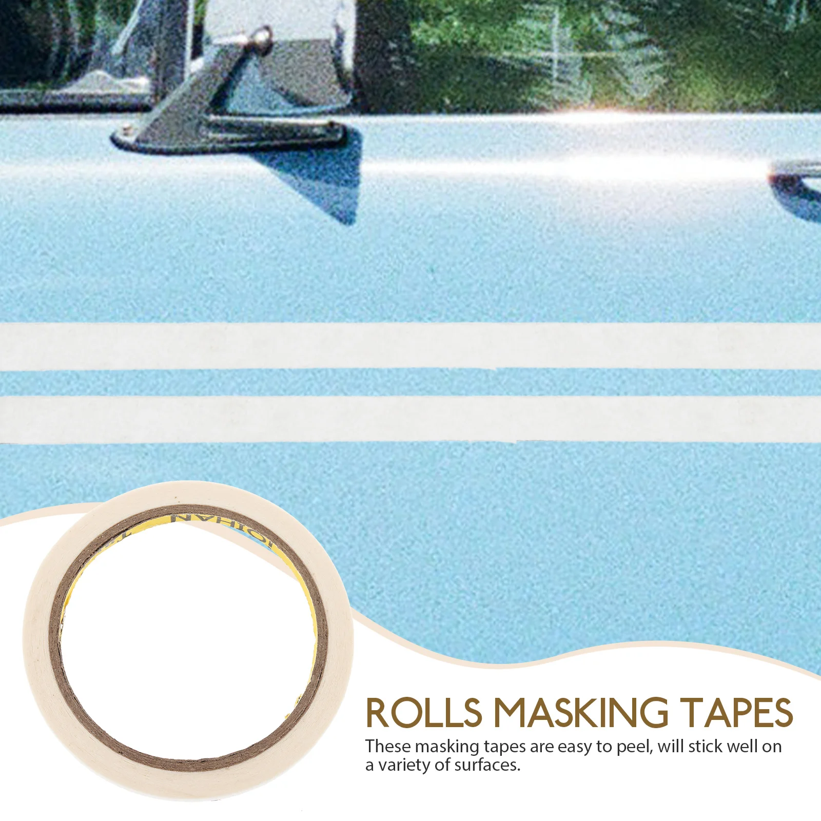 

20pcs Bulk Masking Tape for Painting Surface Protection Thin Paper Adhesive Easy Peel Stick on Wood Glass Tile Drywall