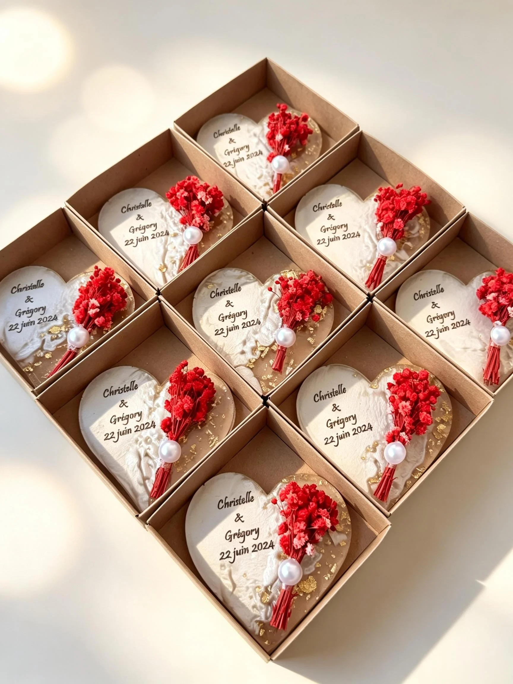 Personalized Magnet Favor, Epoxy magnet, Engagement gift, Bridal Shower Favors,Dried Flower Magnet for Guest,Wedding Gifts,Weddi