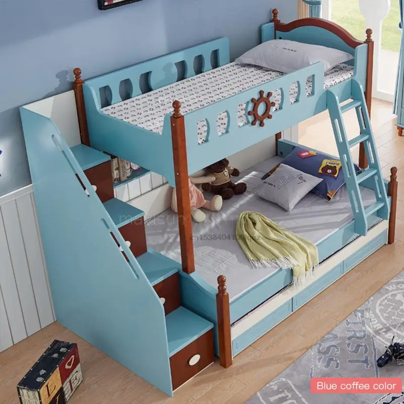 Solid Wood Children's Bed For Boys And Girls Modern Creative Home Furniture Multifunction Up Down Bedroom Cute Bunk Kid Beds