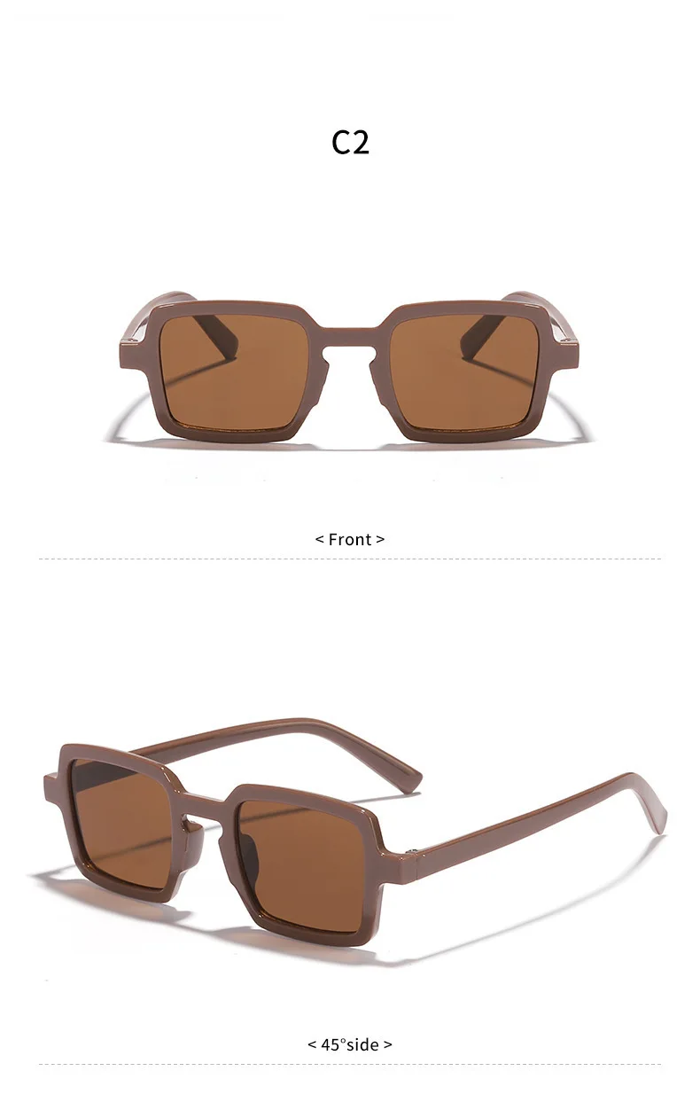 Vintage quadratische Sonnenbrille für Damen und Herren, rechteckige Sonnenbrille, ovale Sonnenbrille für Damen und Herren – Detail 9