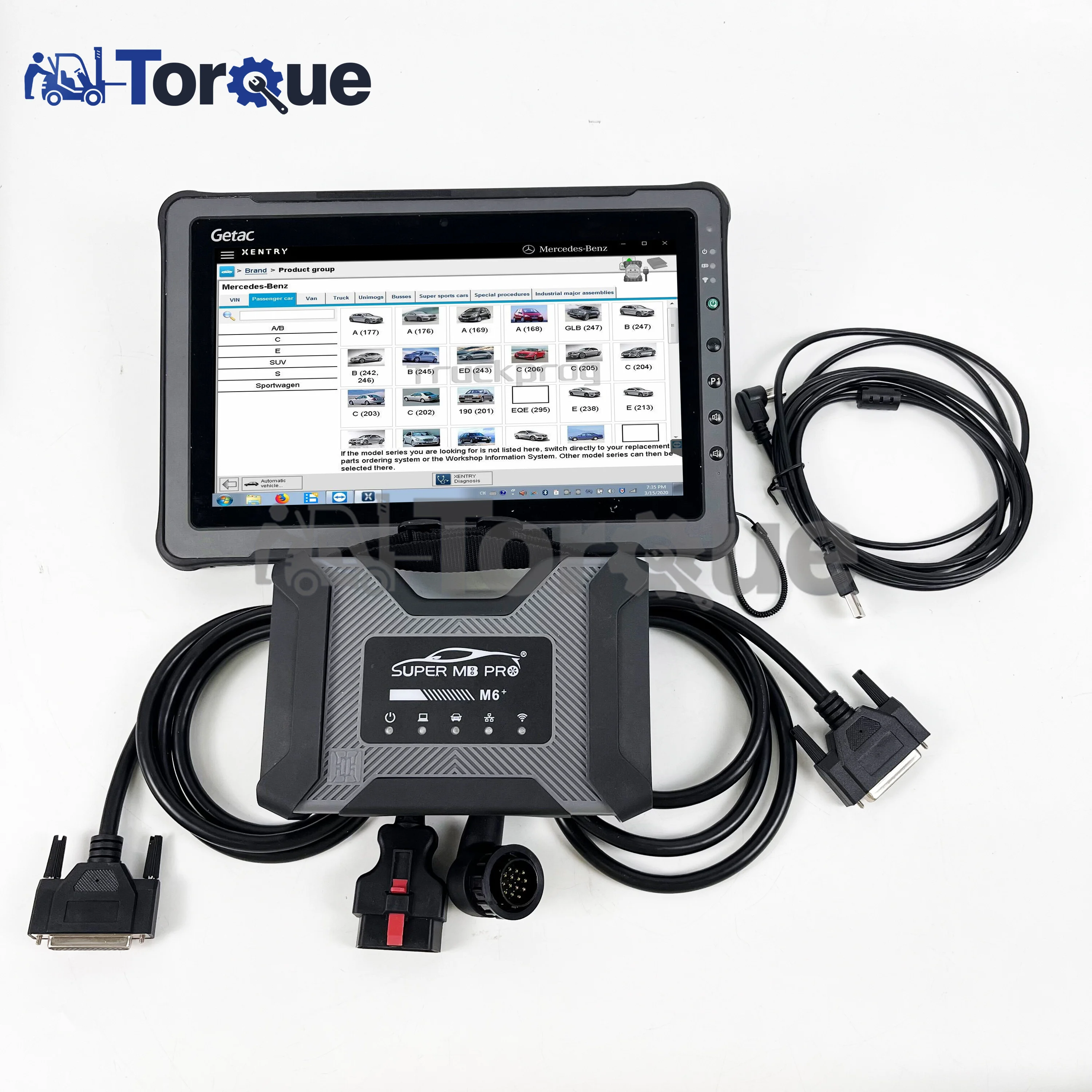 Super MB Pro M6 Wireless Star Car Diagnosis Tool Full Configuration Fit For MB Trucks 12V Car,24v Diesel Truck+Getac Tablet