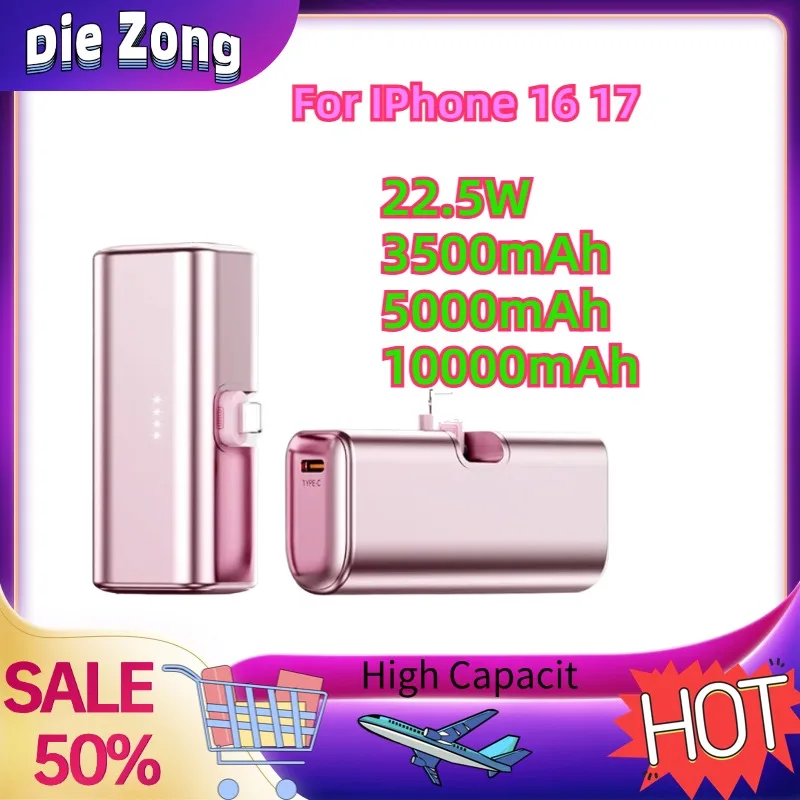 

In Stock 22.5W Fast Charging 10000mAh Mini Portable Charger USB-C Power Bank Suitable For IPhone 16 17Series And Android Devices