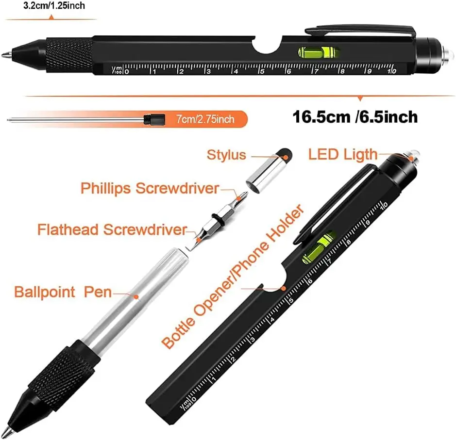 9-in-1 Multi Tool Pen, Cool Gadgets for Men, Unique Christmas Stocking Stuffers Gifts for Dad Husband.