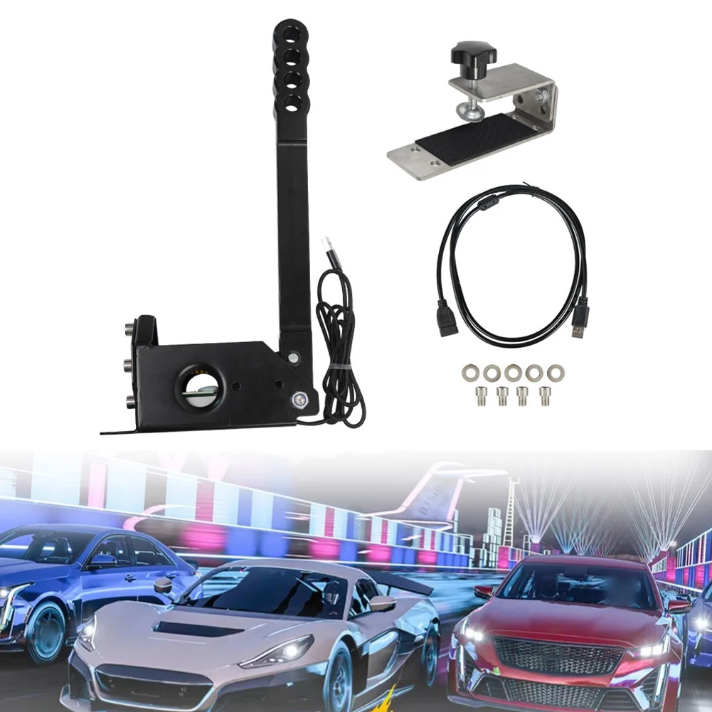 

Линейный игровой тормоз для ПК без драйверов USB для Logitech, G25, G27, для G29, алюминиевые черные автомобильные аксессуары