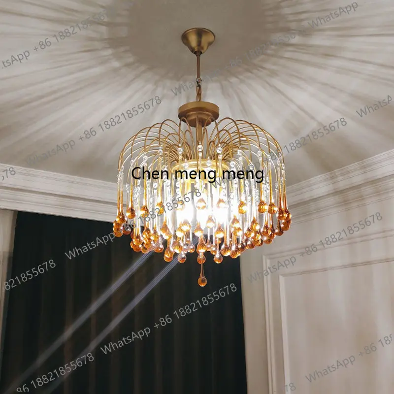 

Retro chandelier French minimalist creative glass dining room study living room bedroom lamps
