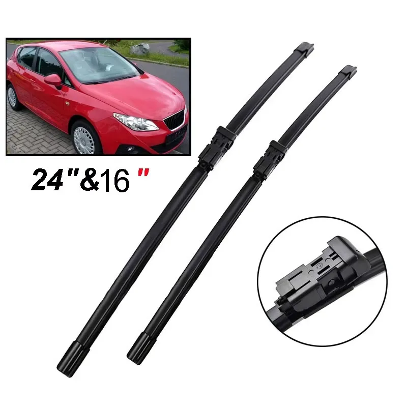 

Wiper LHD Front Wiper Blades For Seat Ibiza 6J 2008 - 2017 Windshield Windscreen Window Car Rain Brushes 24''+16''